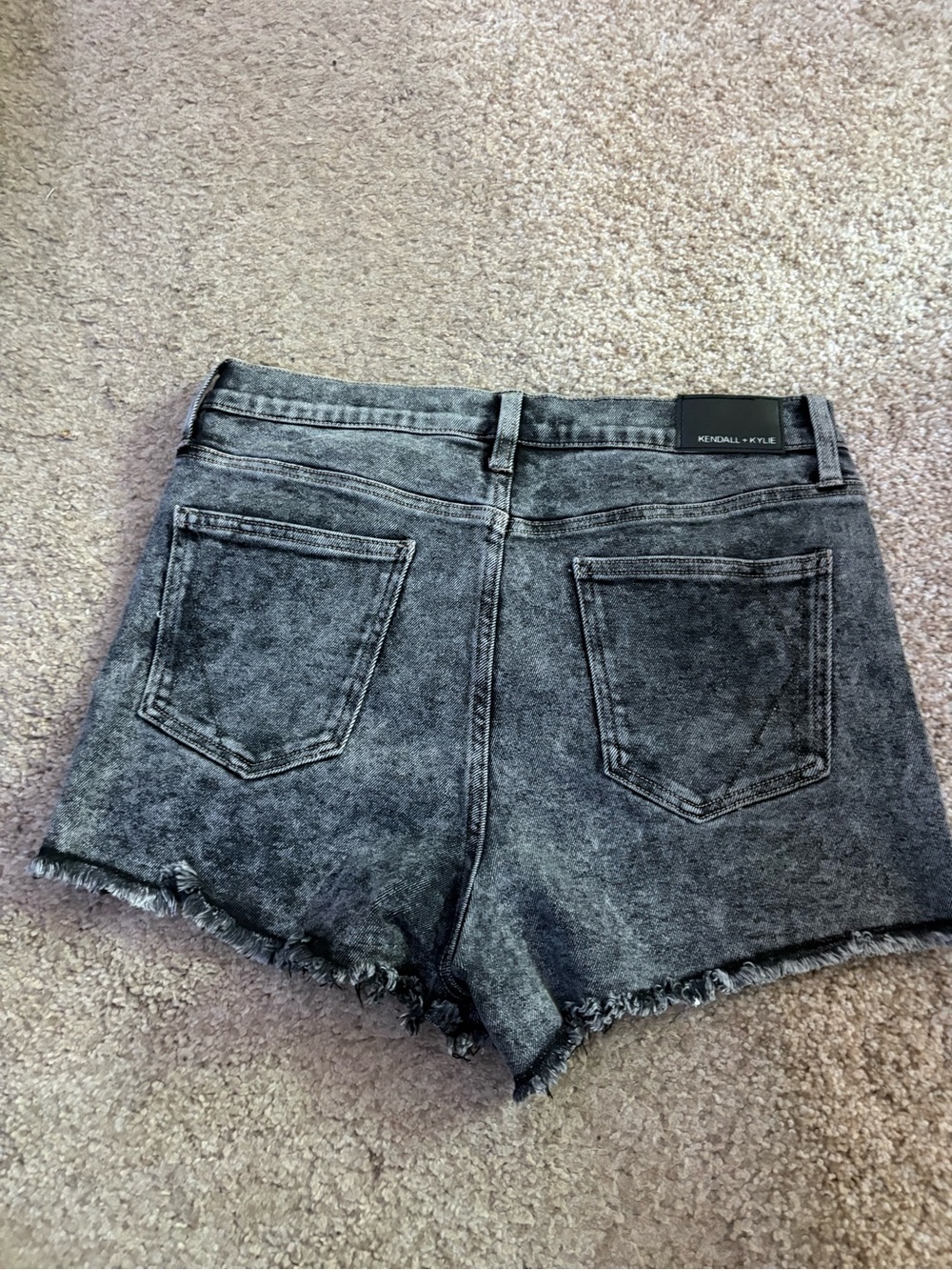 Kendall & Kylie Acid Wash Black High-Rise Denim Shorts - Picture 3 of 4